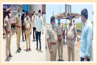 dou to corona lockdown Krishna district SP M. Rabindranath Babu visit Ullipalem- Bhavanipuram check post