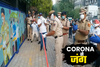 corona warrior wall inaugurated in barakhamba road police station