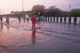 rain water standing on the Kanahasalli National Highway Plyover.