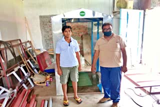 automatic sanitizer machine invented by father and son in rangapara