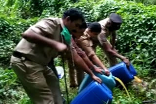 മലപ്പുറം  malappuram  excise  seized  illegal liquor  വാഷ്  വ്യാജ വാറ്റ്