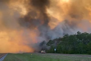 Wildfires raging in the Florida Panhandle have forced nearly 500 people to evacuate from their homes, authorities said.