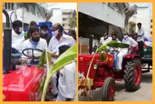 Minister Kodali Nani started the freshwater tractor at gudivada in krishna