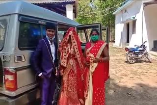 bride and groom were sent to the quarantine center in manedragarh korea district