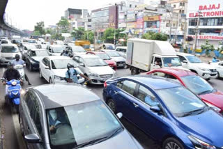 lockdown time traffic in hyderabad city