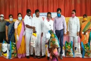 mp, mla groceries distribution in nagarkarnool district