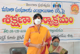 masks stitching training program to women groups in narayanapeta