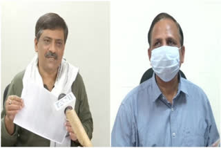 Bihar Minister Sanjay Kumar Jha and Delhi Health Minister Satyendra Jain