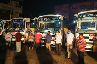 MLA Harish Poonja arranged 10  bus for 200 workers