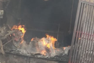 Fierce fire in card board factory in Bawana area of Delhi