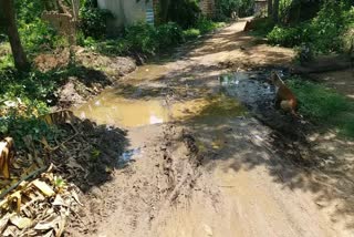 Sewage water is floating in the village streets