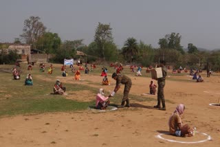 203 Cobra battalion distributed food grains in hazaribag