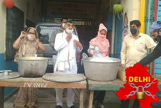 Indian wrestler Babita Phogat distributed food to the needy in Najafgarh, Delhi