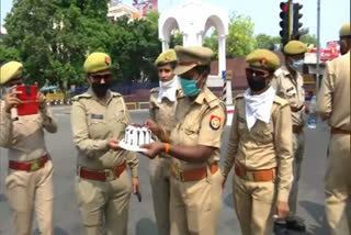 Female police celebrating mothers day