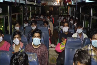 Migrants were sent by buses from Ambala to Uttar Pradesh