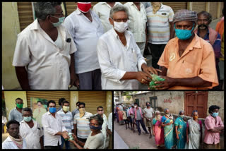 tdp leaders food distribution to poor in attili