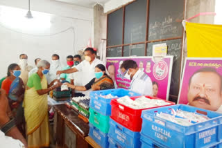 milk and eggs distribution in karimanagar