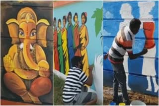 wall painting work provided by keonjhargada municipality to painter