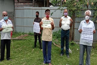 All India Krishak sabha and chitu today protest at chirang bijni