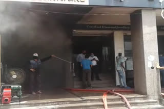 fire in furniture showroom in hisar's red square market