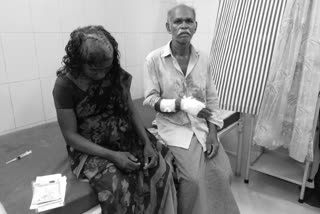 two sister families fight each oher with knives in the palm oil land issue in west godavari district