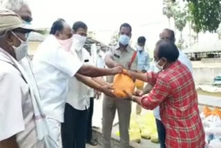 essential goods distributed to poor muslims by kusuma hara yuvasena society in krishna district