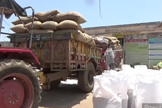 Farmers are getting upset due to Disorder in wheat procurement center in Chhatarpur.