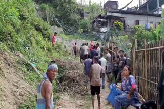 Two labourers accident in a construction site at Haflong