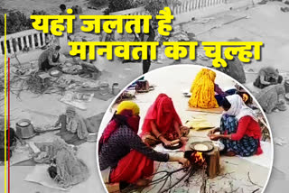 100 women making bread for labours, migration of labours on highway