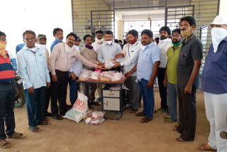 daily needs distribute to sanitation workers at jangareddy gudem in wets godavari district