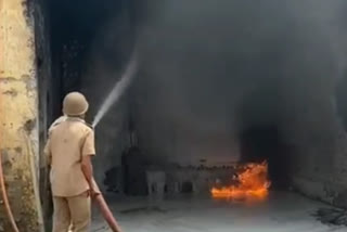 fire broke out at warehouse