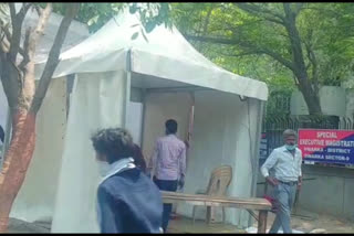 tent is made for all work at dwarka south police station