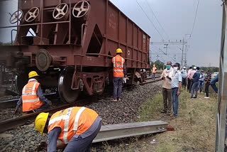 Ballast wagon derailed in Tigaon railway station