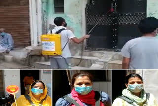 hamari mahila toli are sanitizing mehrauli area