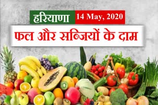 today 14 may vegetables and fruit price in haryana