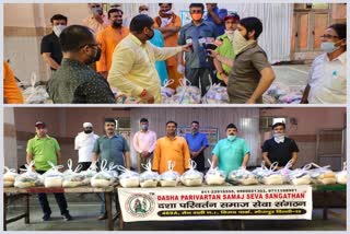 dasha parivartan samaj seva sangathan distributed food to poor people during lockdown