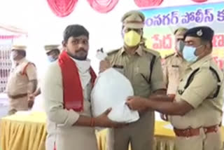 Karim nagar CP Distributes Groceries For Poor Priests