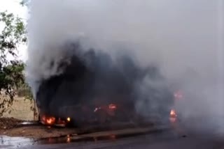 fire accident in lorry