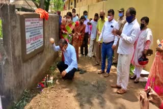 foundation stone placed of a road in silchar by mla dilip paul amid lockdown