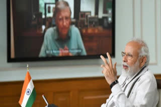 PM Modi interacts with Bill Gates
