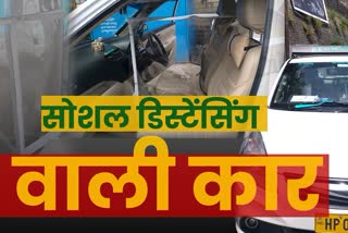 Taxi operator Narendra in Shimla modified social distancing c