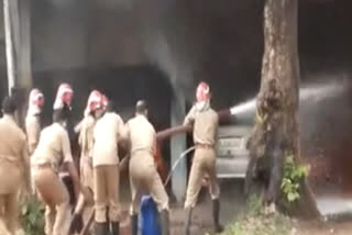 Ten luxury cars gutted in blaze in Kerala
