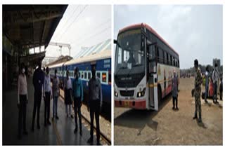 workers from Telangana and Odisha sent to their hometown by bus and train from palghar