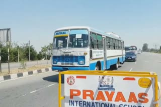 haryana roadways buses carrying migrant laborers to their states