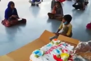 Birthday celebration in shelter home during lockdown