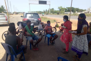 Provided food for migrant laborers in special camps at thamarapalli