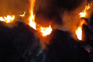 Paddy Grass fire Due to Electrical Shock in Mahabubabad district