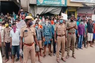 north indians protest in pallavaram to take them home