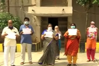 RTC Outsourcing Employees protest for job security at ongole