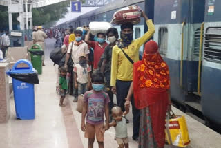 Jalore news, migrant labour Special train, Special train arrived in Jalore